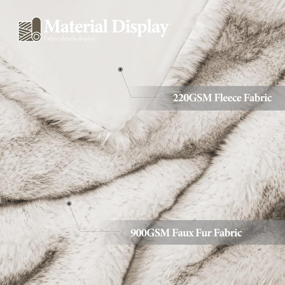 1000GSM Faux Fur Super Thick Warm Cozy Heavy Throw Blanket 50x60 Luxury - Picture 5 of 9